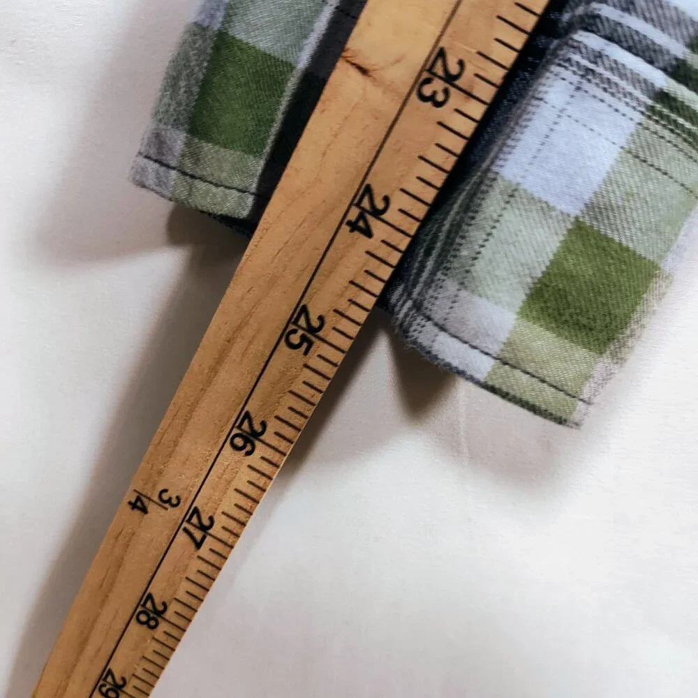 Banana Republic Men's Large Luxe Flannel‎ Grant Fit Plaid Long Sleeve Shirt
